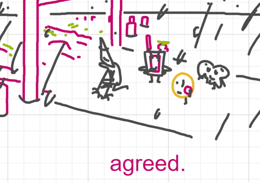 A panel from I've Been Everywhere, Man, episode nine of the Board Boards object show by Furretwalk/WalkingFurret.